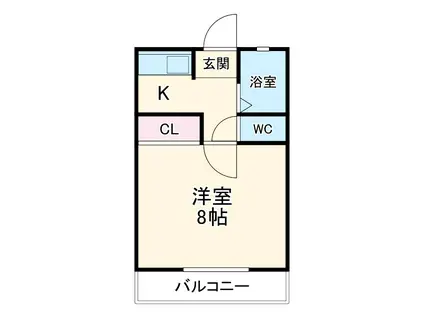 ドエルKM2(1K/3階)の間取り写真