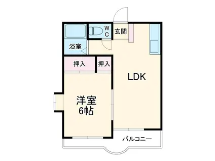 サニーオムロ(1LDK/1階)の間取り写真