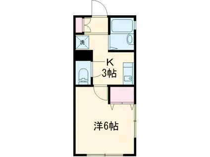 T・パルテノン(1K/1階)の間取り写真