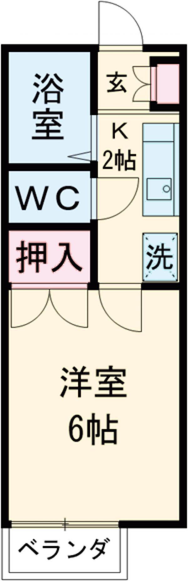 ハイツ柊第2(1K/1階)の間取り写真