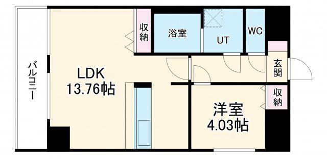 あさひグランレジデンシア高崎Ⅱ(1LDK/3階)の間取り写真