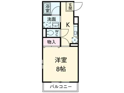 名鉄三河線 碧南中央駅 徒歩10分 3階建 築20年(1K/2階)の間取り写真