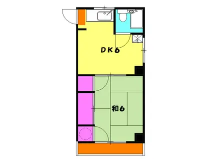 日の出ニューコーポ(1DK/3階)の間取り写真