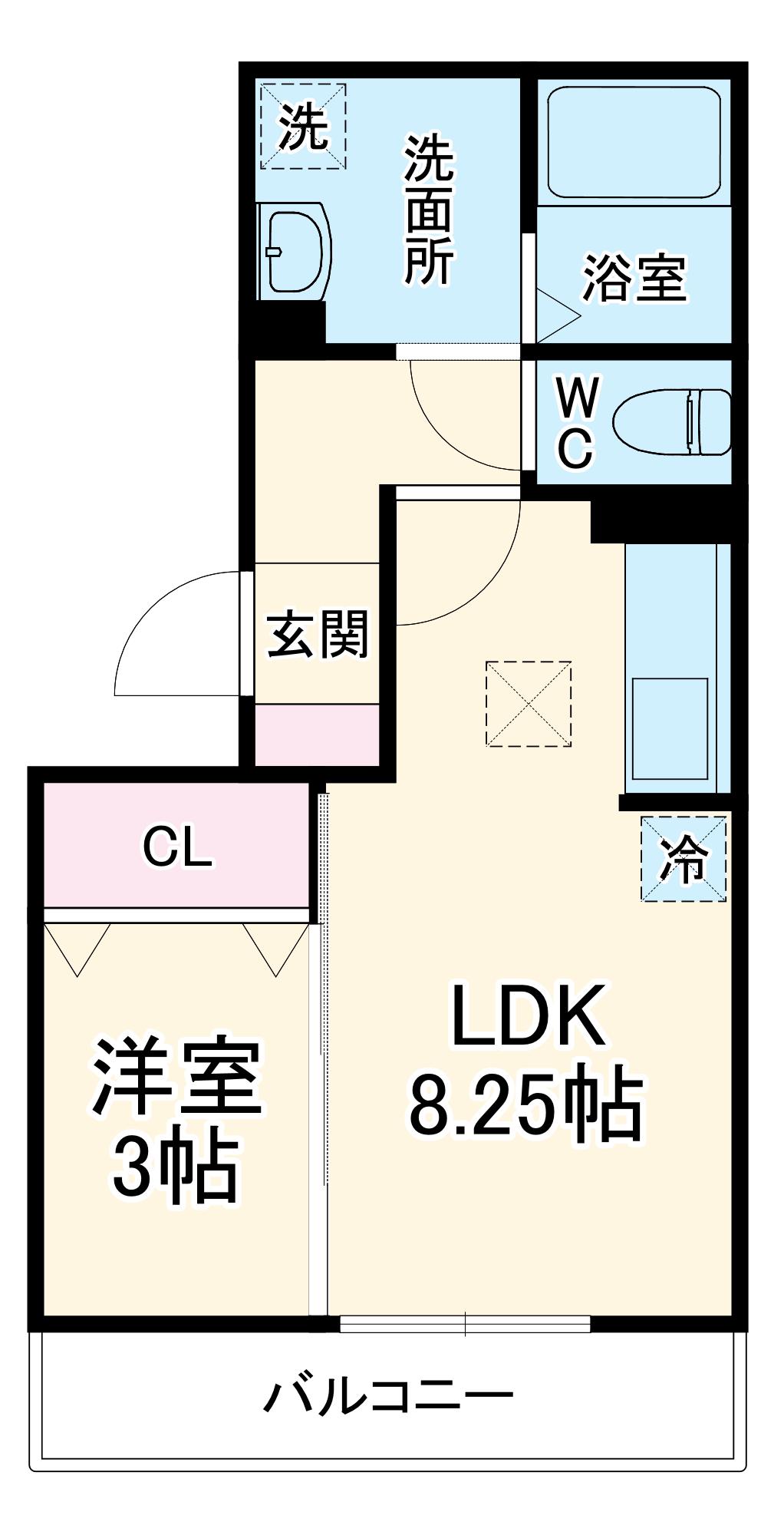 ソーサーハウス(1DK/1階)の間取り写真