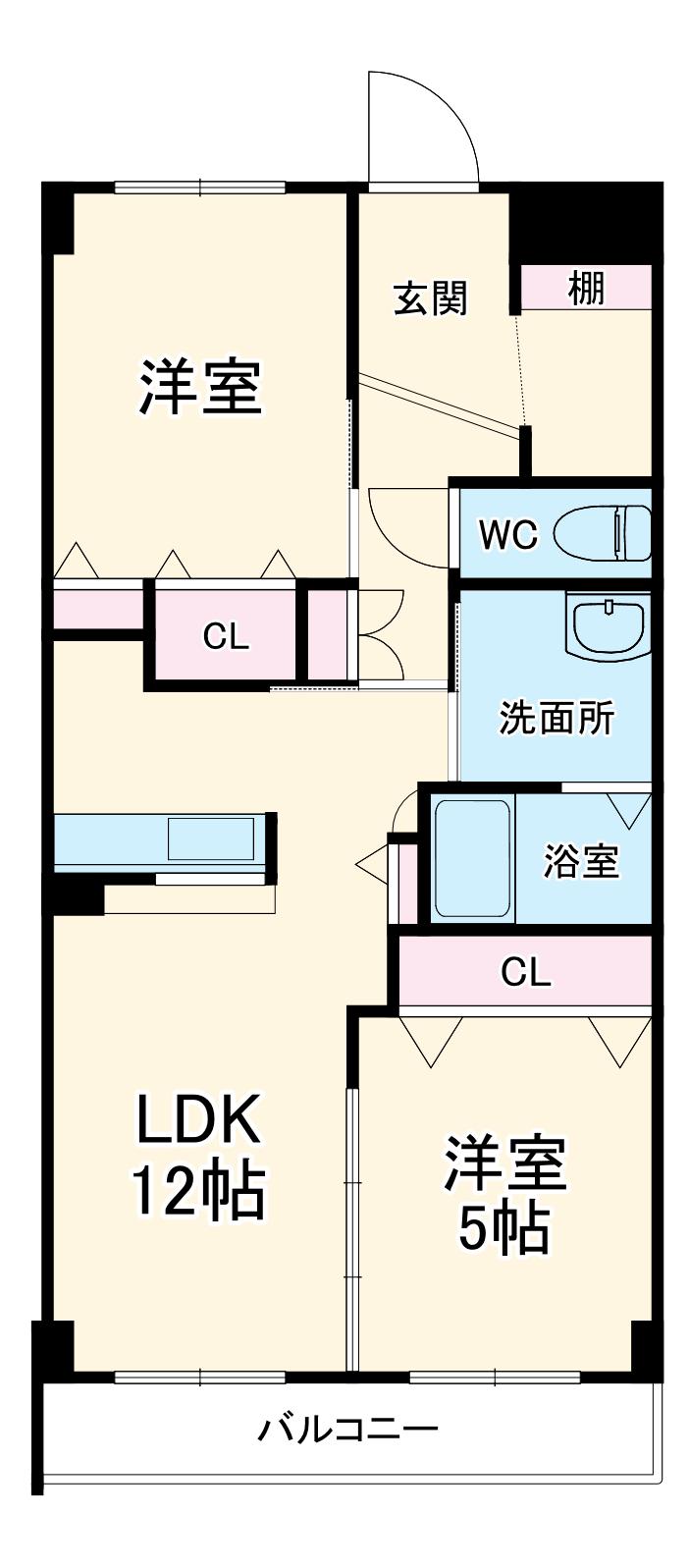 レコルテ(2LDK/4階)の間取り写真
