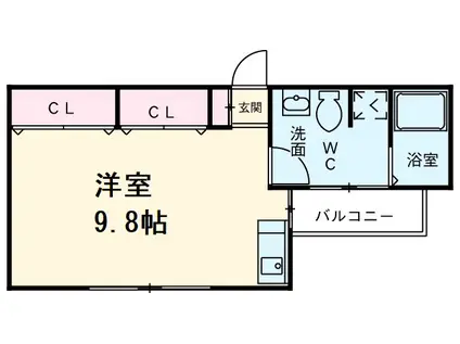 フローラル尾頭橋(ワンルーム/3階)の間取り写真