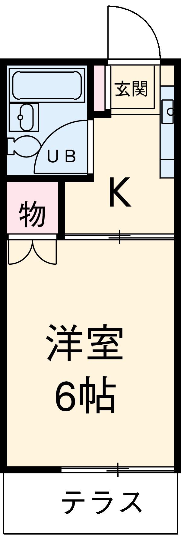 パールナイン(1K/1階)の間取り写真