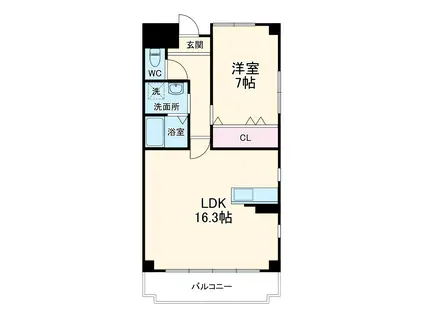 エクセレンス朝日(1LDK/4階)の間取り写真