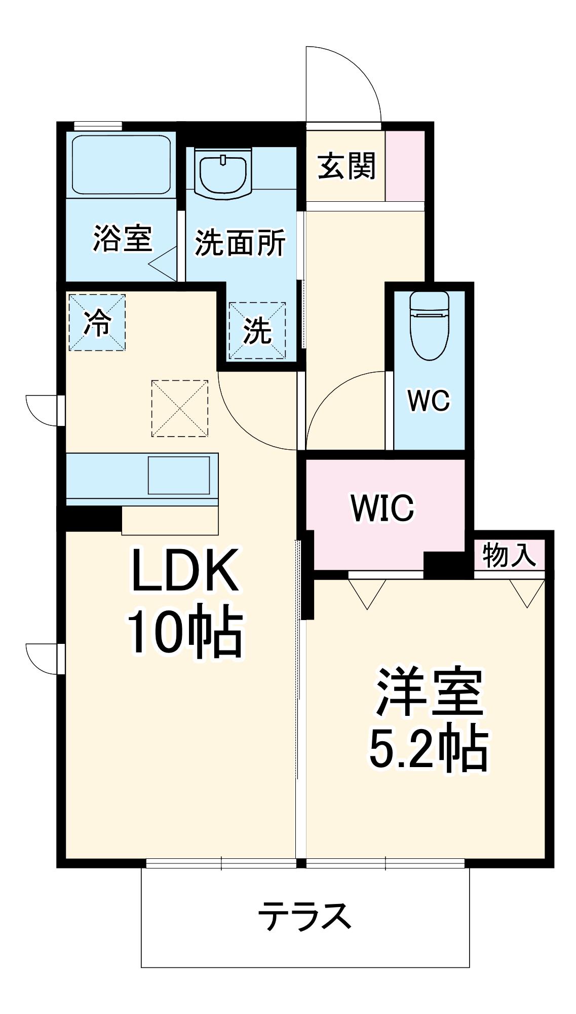 コーワ・ルミエール 壱番館(1LDK/1階)の間取り写真