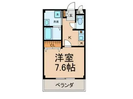 ヴェント KAMIYA(1K/1階)の間取り写真
