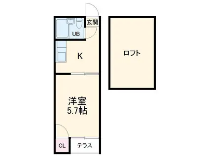 セドルハイムモリカワB(1K/1階)の間取り写真