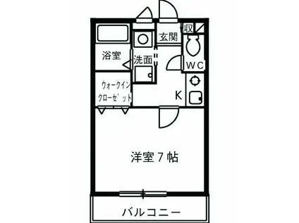 アンプルール ブワ DEMEURE(1K/1階)の間取り写真