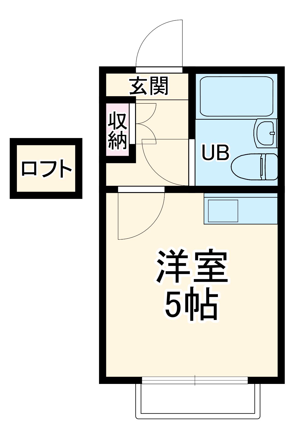 スカイピア弘明寺(ワンルーム/2階)の間取り写真
