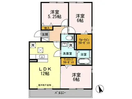 D-ROOM恵比壽大黒(3LDK/1階)の間取り写真
