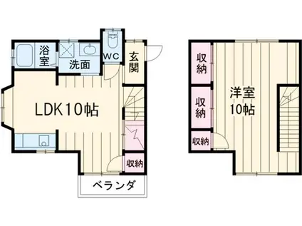 第5ハッピーヒルハイツ(1LDK)の間取り写真