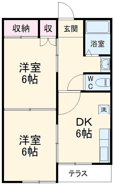 メゾン秀和(2DK/1階)の間取り写真