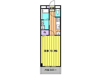 アンプルール フェール MSⅠ(1K/3階)の間取り写真