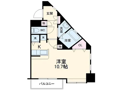 パーク・ヒルズ元住吉(1K/2階)の間取り写真