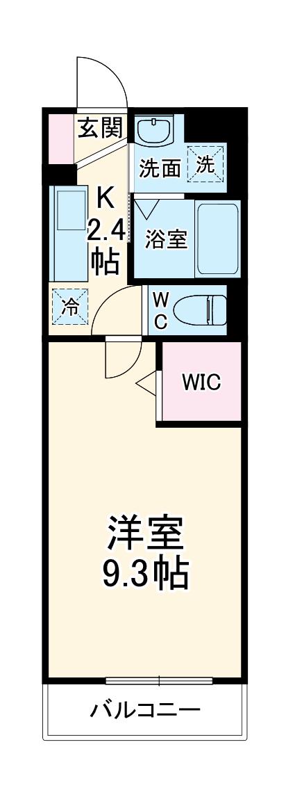 エレガンスチヨダⅡ(1K/1階)の間取り写真