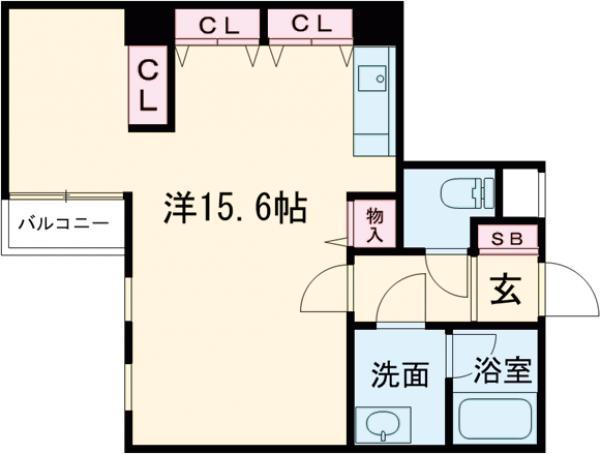 TAMONZ(ワンルーム/6階)の間取り写真
