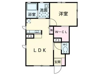 メゾン・ド・シャルム(1LDK/1階)の間取り写真