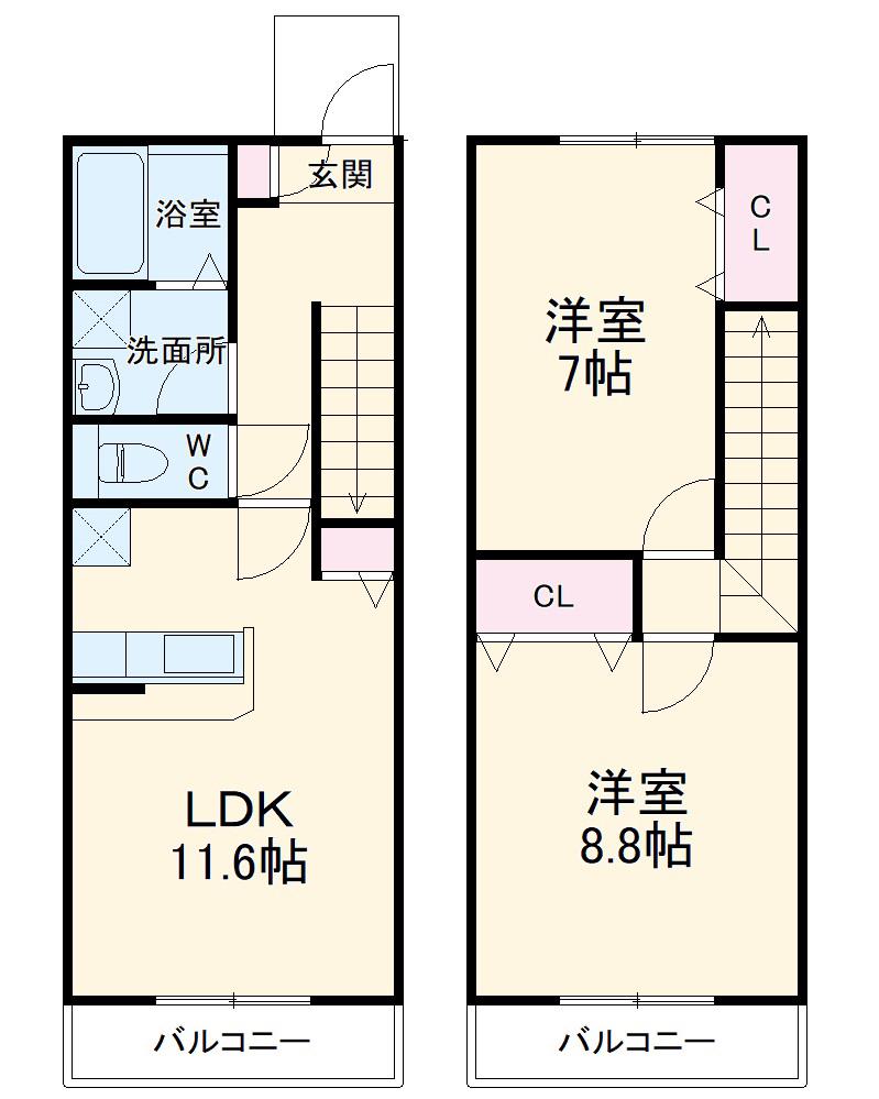 アムール鈴木(2LDK)の間取り写真