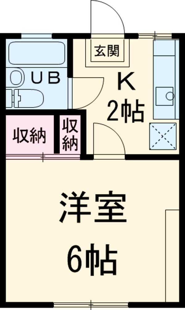 アドバ-ンス上平地(1SK/1階)の間取り写真