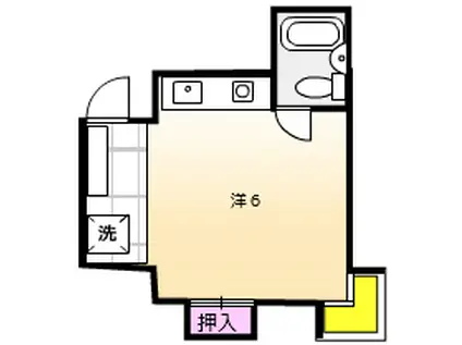 シティパレス横浜鶴間Ⅰ(ワンルーム/2階)の間取り写真