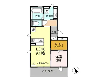 リーリエ(1LDK/3階)の間取り写真