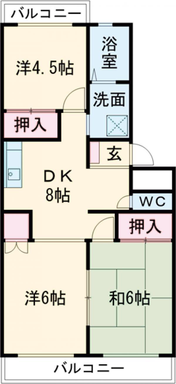 OGパレス(3DK/2階)の間取り写真