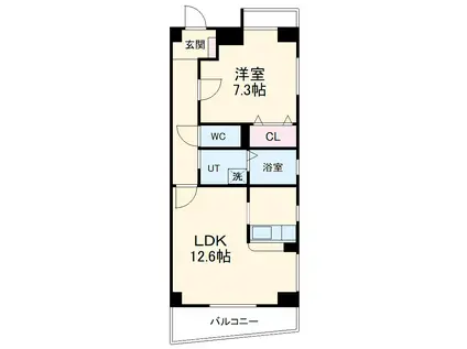 PRIMIYELL JYOJYO(1LDK/2階)の間取り写真