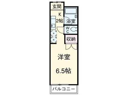 アヴェニュー高畑(1K/1階)の間取り写真