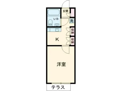 ヒルサイドメゾン(1K/2階)の間取り写真