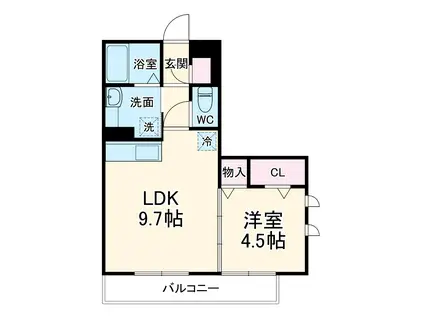 ヴィルクレール1(1LDK/3階)の間取り写真
