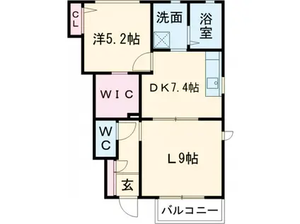 ブランシェ柊 B(2DK/1階)の間取り写真