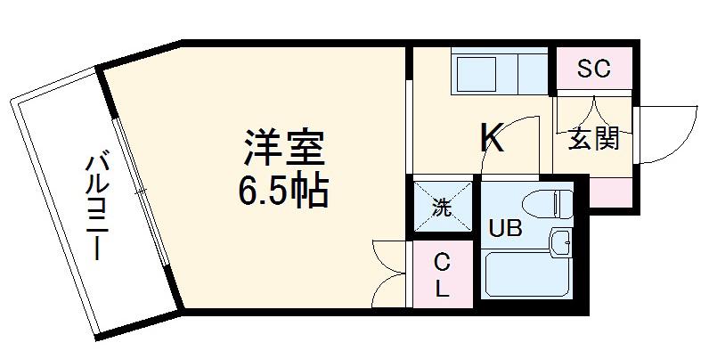 レジデンツア元住吉(1K/1階)の間取り写真