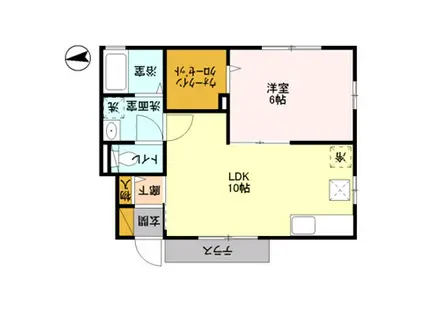 カーサカンプノウ(1LDK/1階)の間取り写真