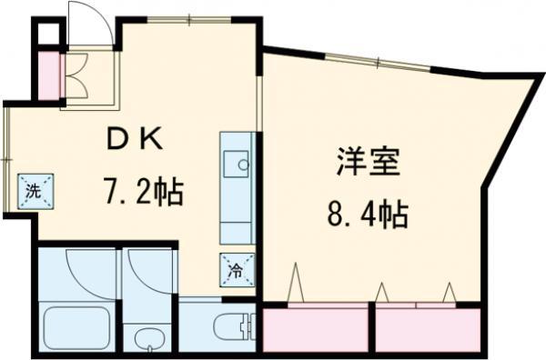 シャトレーシブヤ(1DK/1階)の間取り写真