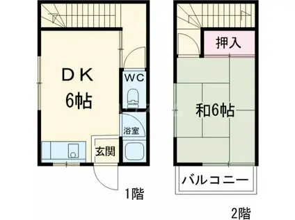 フジハイム(1DK)の間取り写真