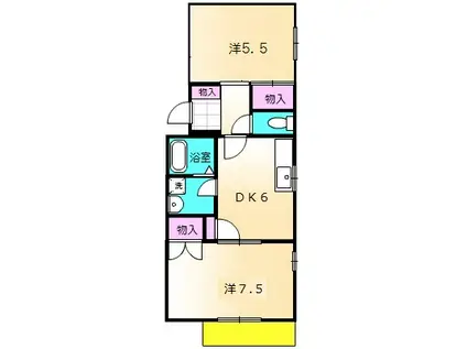 グレース(2DK/1階)の間取り写真