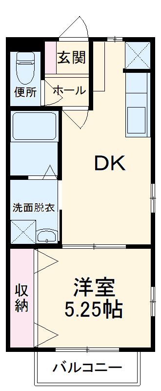 グッディ山之手(1DK/1階)の間取り写真