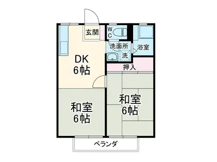 パナハイツ藤井(2DK/2階)の間取り写真