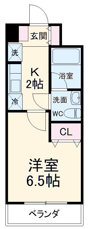 エリーテ元住吉(1K/3階)の間取り写真