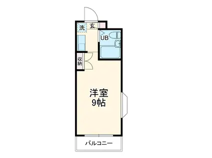 グリーンヒルズ(ワンルーム/2階)の間取り写真