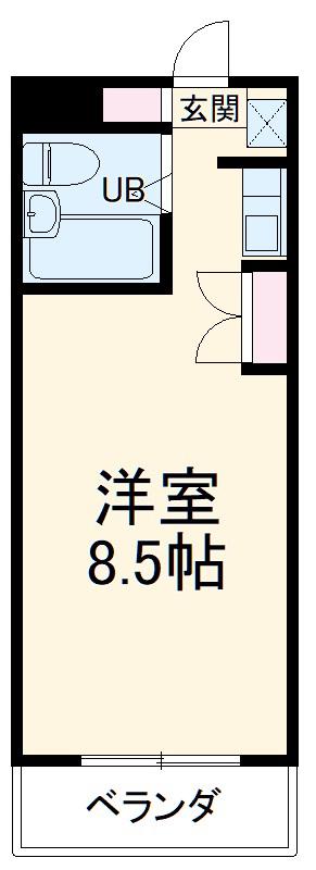 グリーンヒルズ(ワンルーム/2階)の間取り写真