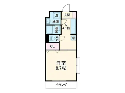 スターブルシェーヌ(1K/1階)の間取り写真
