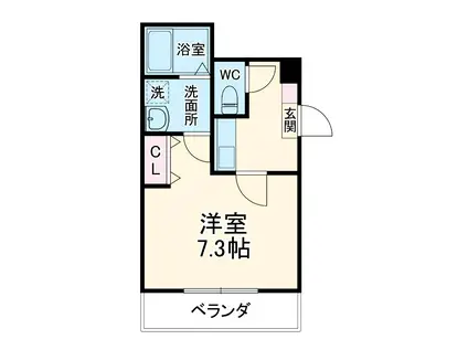 アマーレ松原(1K/1階)の間取り写真