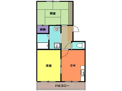 CHAMBRE DE CHIC(2DK/3階)の間取り写真