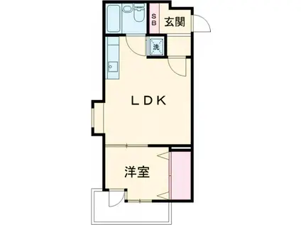 CLUB LANAI MEDITERRANEAN(1LDK/2階)の間取り写真