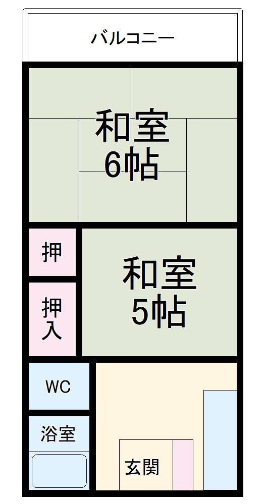 美津乃マンション(2DK/1階)の間取り写真